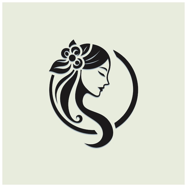 Vektor-Illustration von Frauen Kopf und Blätter Logo-Design geeignet für Haut Schönheit Pflege