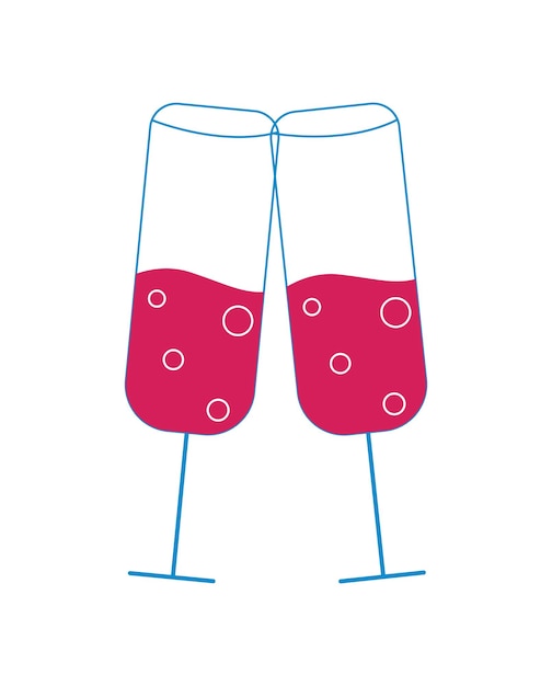 Vektor-illustration von glas champagner
