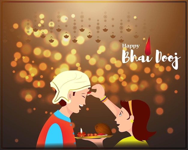 Vektor-illustration von happy bhai dooj gruß