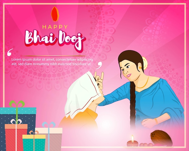 Vektor-illustration von happy bhai dooj gruß