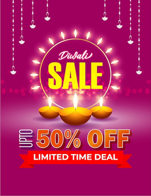 Vektor-illustration von happy diwali sale-banner-vorlage