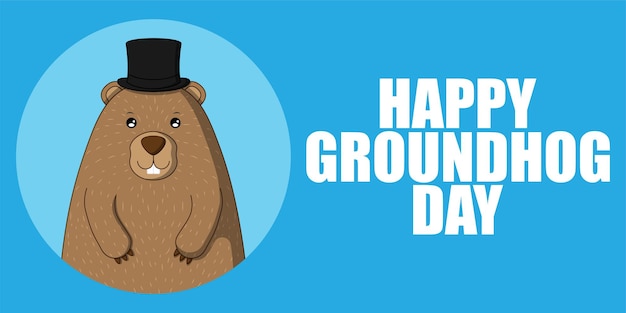 Vektor-illustration von happy groundhog day-gruß