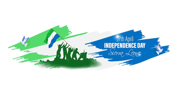 Vektor-illustration von happy independence day sierra leone