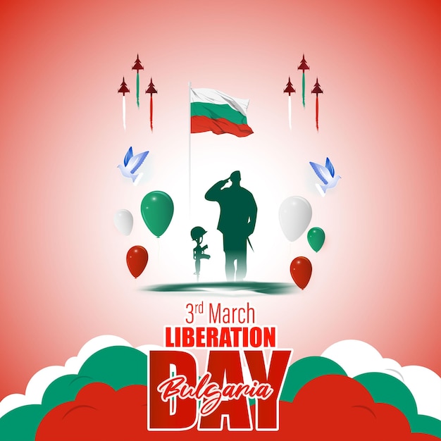 Vektor-illustration von happy liberation day bulgarien