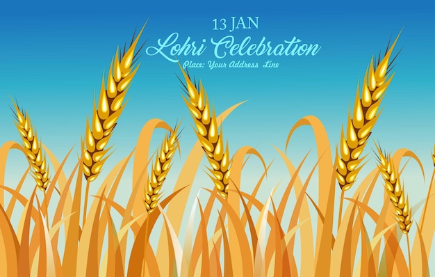 Vektor-illustration von happy lohri feiertagsfest von punjab indien mit schönem hintergrund