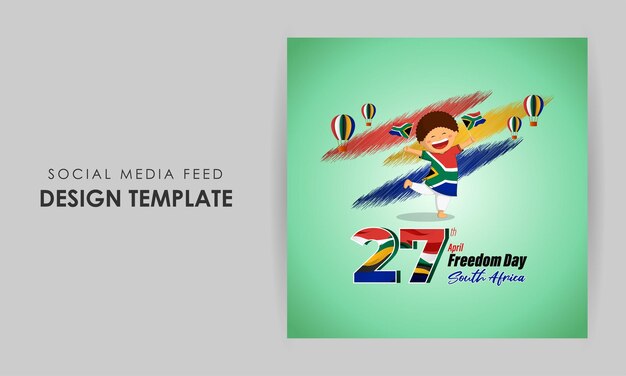 Vektor-Illustration von Happy South Africa Freedom Day Social-Media-Story-Feed-Mockup-Vorlage