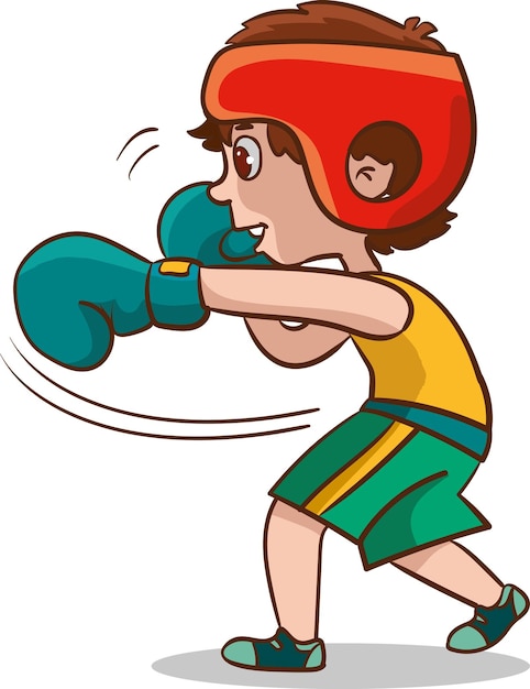 Vektor-illustration von kindern, die ein boxspiel haben vektor-illustration von kinder, die eine boxer-kiste tragen