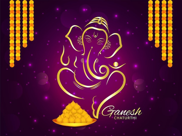 Vektor-Illustration von Lord Ganesha für glücklichen Ganesh Chaturthi