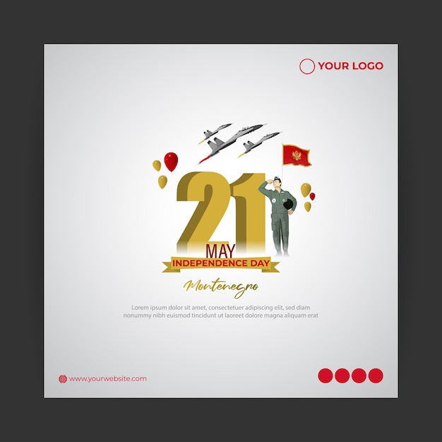 Vektor vektor-illustration von montenegro independence day social-media-story-feed-mockup-vorlage