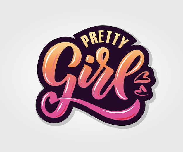 Vektor-illustration von pretty girl text für mädchen kleidung pretty girl abzeichen eps 10