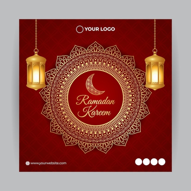 Vektor vektor-illustration von ramadan kareem social-media-story-feed-mockup-vorlage