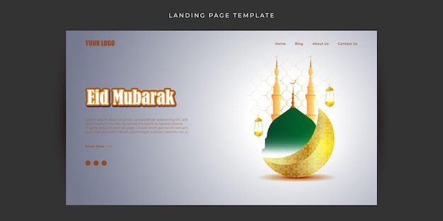 Vektor-illustration von ramadan kareem website-landing-page-banner-mockup-vorlage