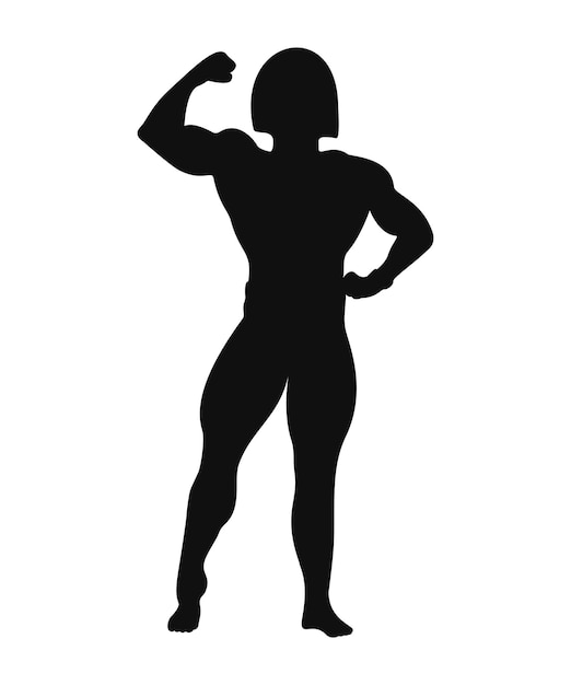 Vektor vektor-illustration von schwarzen silhouetten von bodybuilderinnen