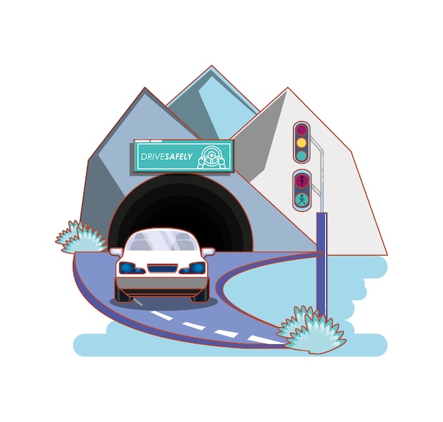 Vektor-Illustrationsdesign des Fahrers sicher Kampagnenaufkleber