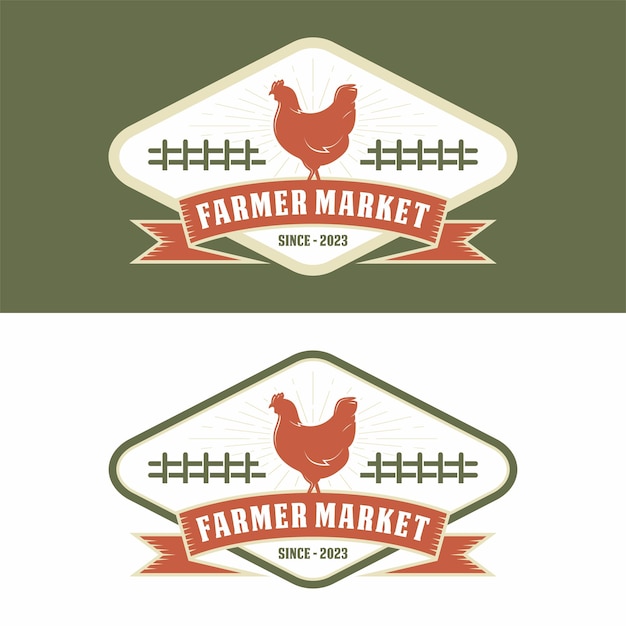 Vektor-Illustrationsdesign für das Logo einer Hühnerfarm