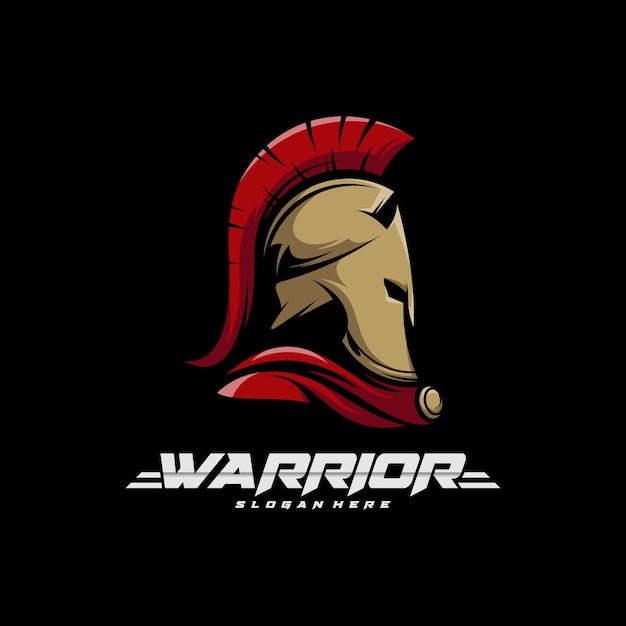 Vektor-Illustrationsdesign für das Spartan Warrior-Logo, Vorlage für das Warriors-Logo-Design, kreatives Design