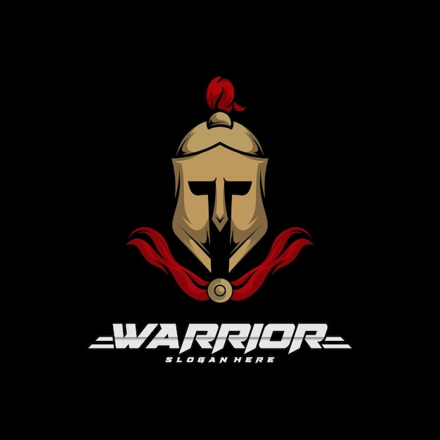 Vektor-Illustrationsdesign für das Spartan Warrior-Logo, Vorlage für das Warriors-Logo-Design, kreatives Design