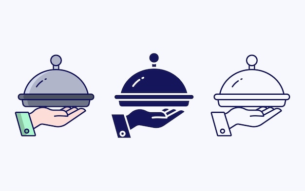 Vektor-illustrationssymbol zum servieren von speisen