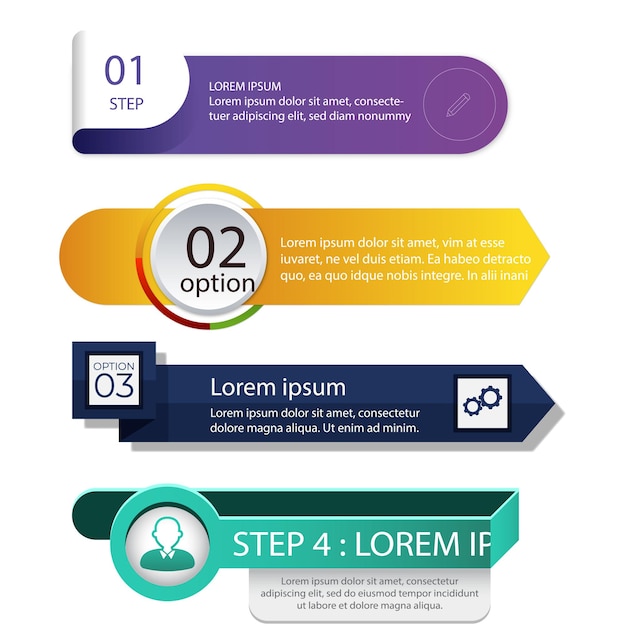 Vektor-Infografik-Design-Vorlage mit 3 Optionen oder Schritten