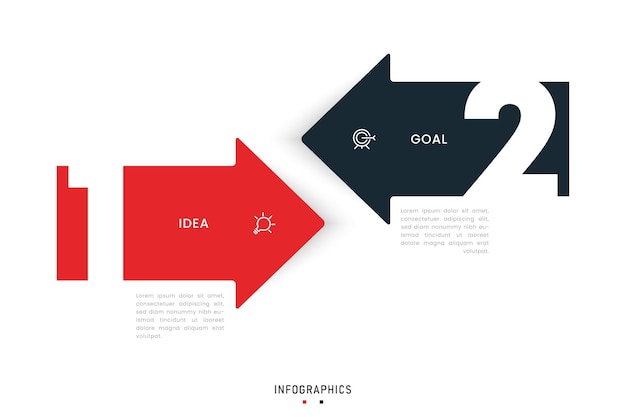 Vektor-Infografik-Etikettendesign-Vorlage mit Symbolen und 2 Optionen oder Schritten Kann für den Prozess verwendet werden