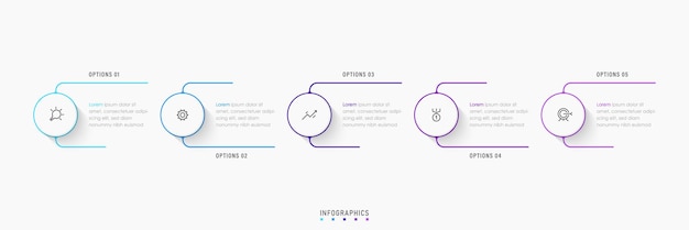 Vektor vektor-infografik-etikettendesign-vorlage mit symbolen und 5 optionen oder schritten kann für den prozess verwendet werden