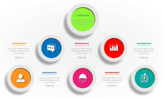 Vektor-infografik-vorlage für diagrammdiagramm-präsentationsdiagramm-geschäftskonzept mit 5 optionen