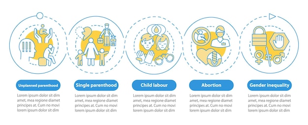 Vektor-infografik-vorlage für soziale probleme