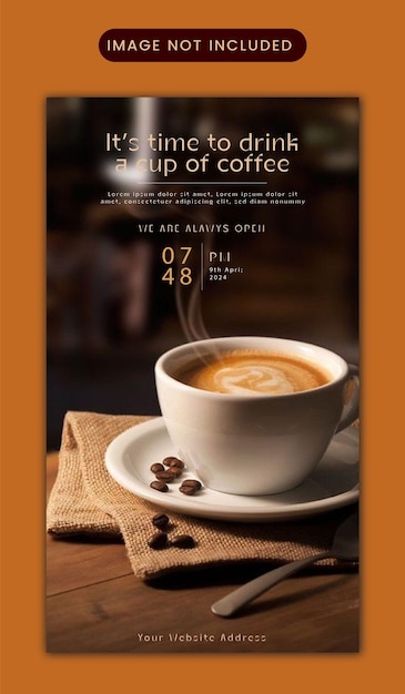 Vektor-Instagram-Story-Design für ein Café-Restaurant