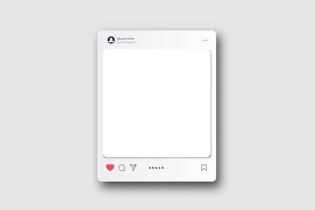 Vektor-Interface-Mockup für Social-Media-Posts Social-Frame-Post-Feed wie Share-Kommentar speichern