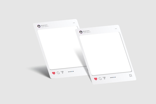 Vektor-Interface-Mockup für Social-Media-Posts Social-Frame-Post-Feed wie Share-Kommentar speichern