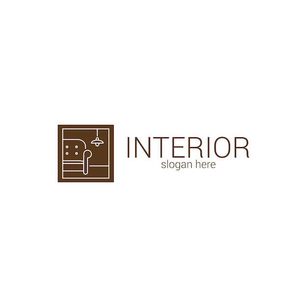 Vektor-interior-design-logo im umriss-stil