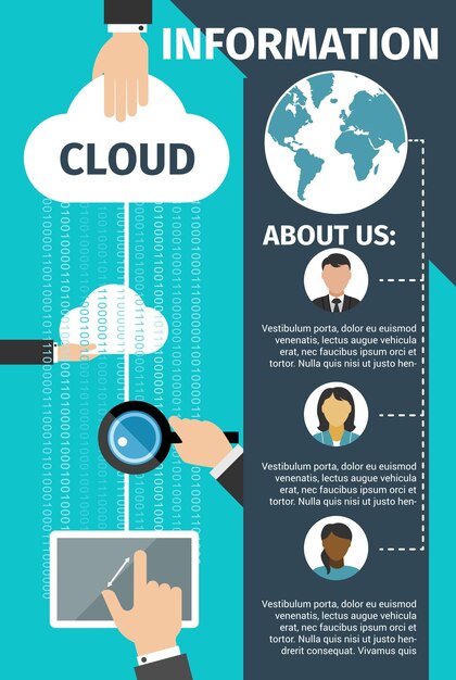 Vektor vektor-internet-cloud-daten-web-technologie-poster