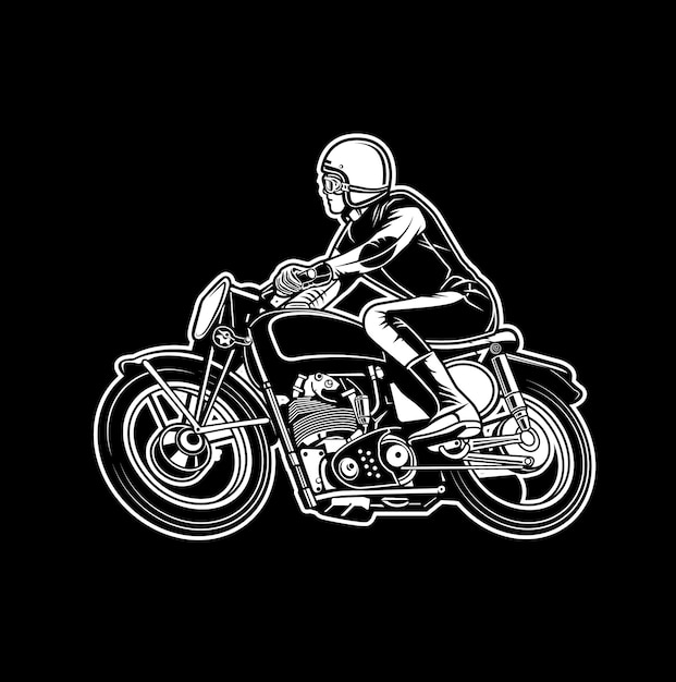 Vektor isoliert biker motorrad vektor schwarz und weiß
