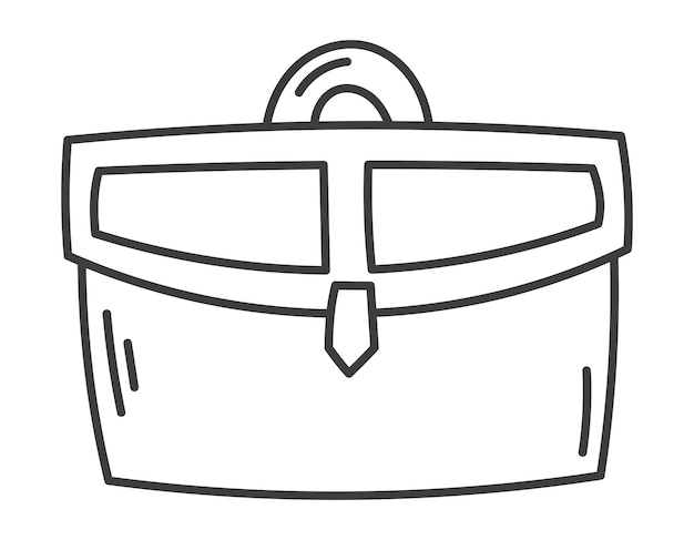 Vektor-isolierte doodle-symbolik der arbeitstasche für dokumente