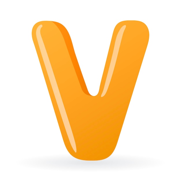 Vektor isolierte Vorlage Cartoon-Buchstabe V des englischen Alphabets