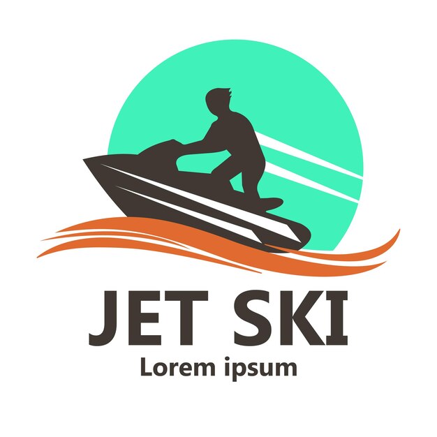 Vektor-jet-ski-logo-designs mit vektorillustration