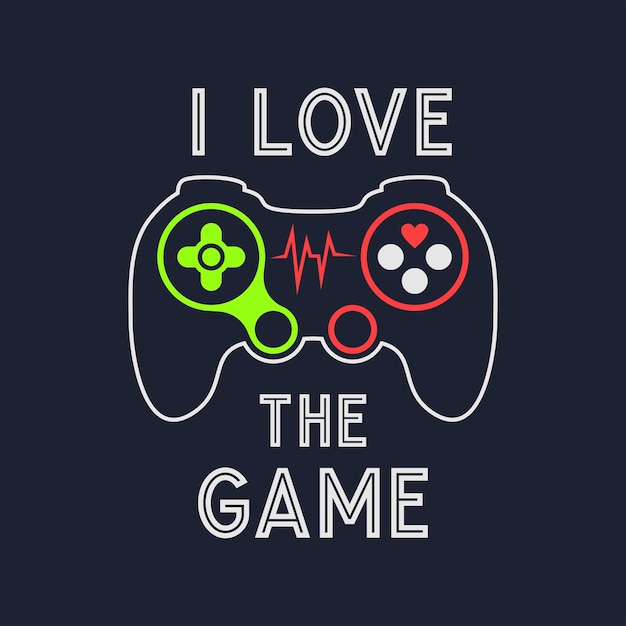 Vektor-joysticks gamepad-illustration mit slogan-text für t-shirt-drucke premium-vektor