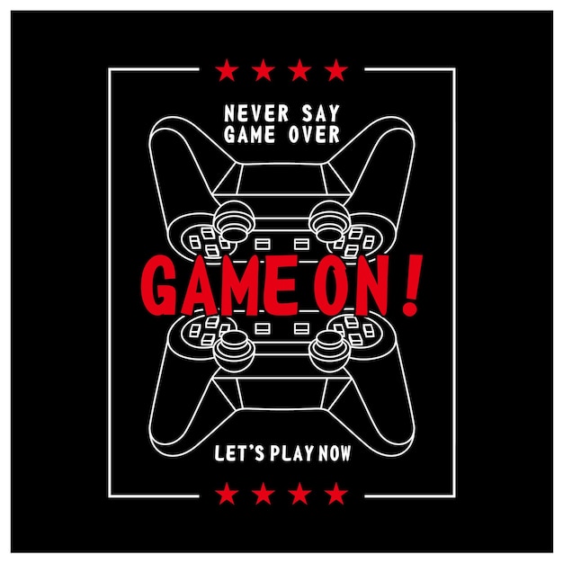 Vektor vektor-joysticks gamepad-illustration mit slogan