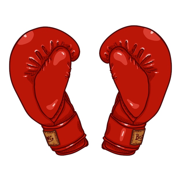 Vektor-karikatur-rote boxhandschuhe