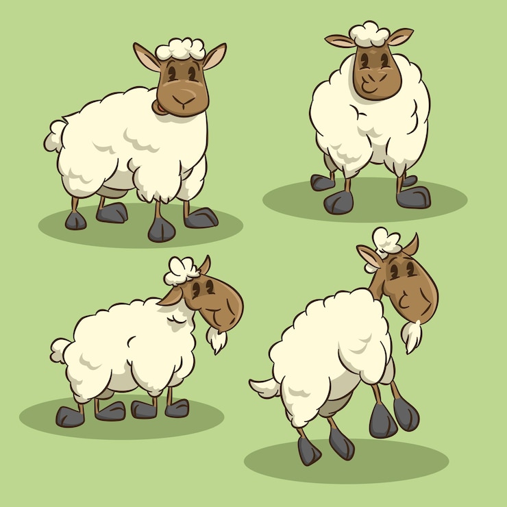 Vektor vektor klassische illustration von schafen