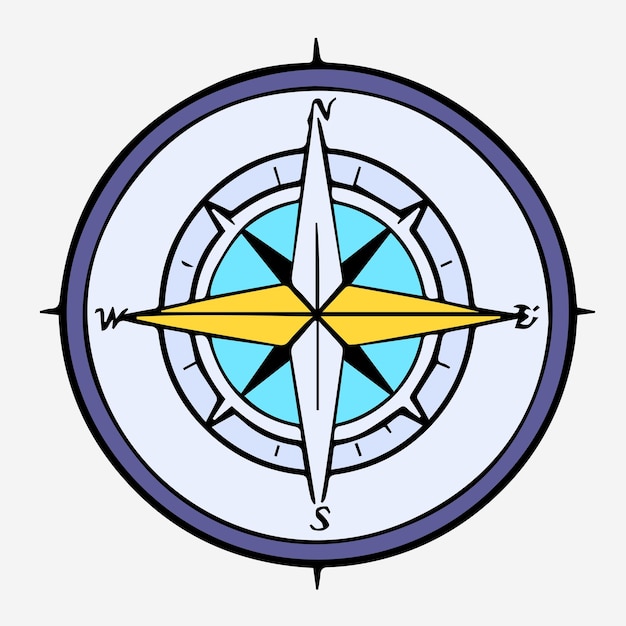 Vektor-kompass-linie farbige abbildungs-symbol