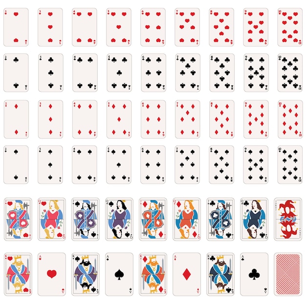 Vektor kompletter Satz Spielkarten