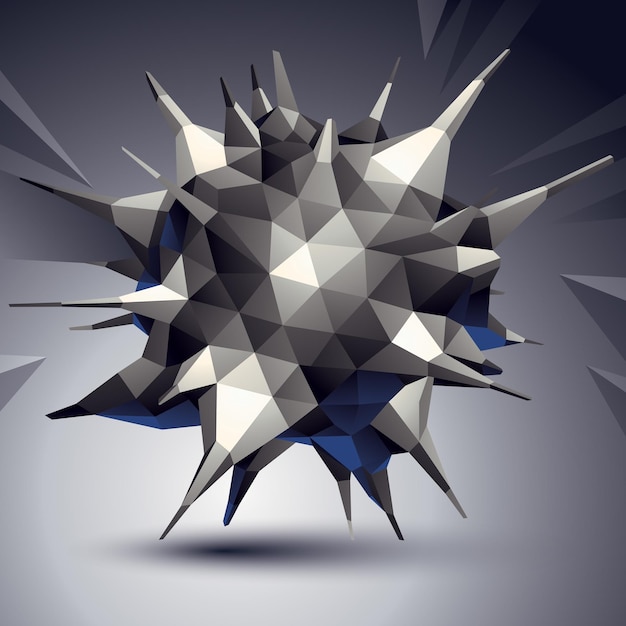 Vektor komplizierte 3D-Figur, moderne Digitaltechnik-Stilform. Abstrakter ungewöhnlicher Hintergrund.