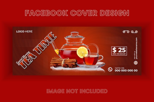 Vektor-kräutertee-facebook-cover-design-vorlage für geschäftsförderung