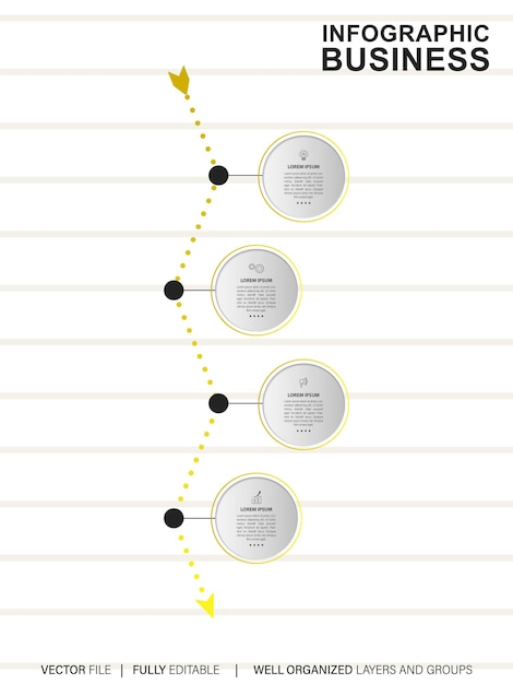 Vektor vektor kreative infografik mit vier schritten vorlage