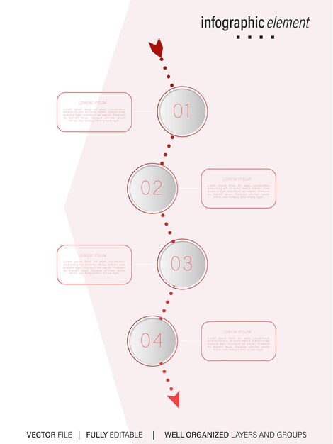 Vektor kreative infografik mit vier schritten vorlage