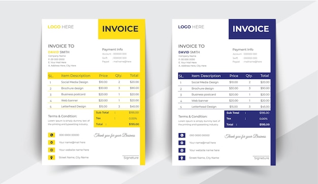 Vektor kreative Rechnungsvorlage Design