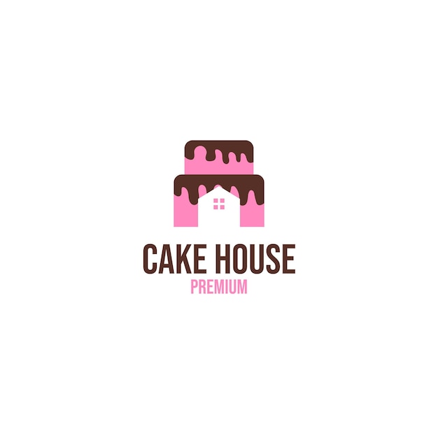 Vektor Kuchen Haus Logo Design Konzept Vorlage Illustration Idee