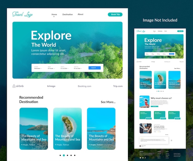 Vektor-Landing-Seiten-Design für Reisebüros
