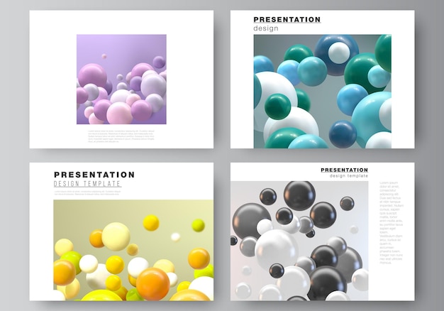 Vektor-layout von präsentationsfolien-designvorlagen mehrzweckvorlage für präsentationsbrosch...